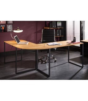Biurko narożne BIG DEAL 180 cm w kolorze dębu idealne do gabinetu lub biura w stylu industrialnym. Sprawdzi się także w pokoju.