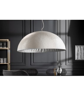 Lampa wisząca Glow biało srebrna 70 cm do kuchni, jadalni czy salonu.