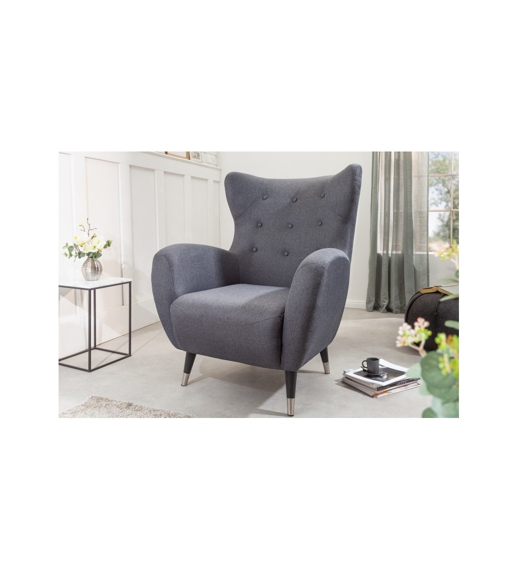 Bardzo wygodny fotel ORION w kolorze antracytowym do pokoju w stylu nowoczesnym.
