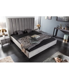 Łóżko Cosmo 160 cm x 200 cm srebrnoszary aksamit