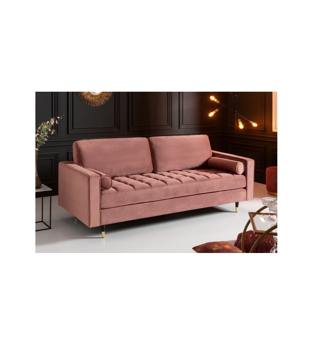 Wygodna sofa CANIS VELVET 225 Cm idealna do salonu w stylu nowoczesnym. Sprawdzi się w pokoju zaaranżowanym w stylu retro.