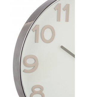 Zegar Arabic 40 cm srebrny do salonu
