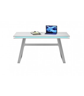 Biurko gamingowe z oświetleniem LED idealnie wpisze się do pokoju młodzieżowego oraz do nowoczesnego biura.