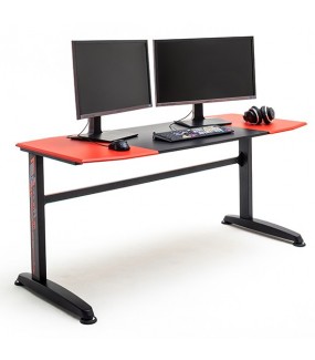 Praktyczne biurko gamingowe MCRACING 10 w optyce carbonu idealnie zaprezentuje się w pokoju młodzieżowym