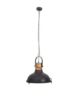Lampa wisząca do salonu w stylu industrialnym lub retro.