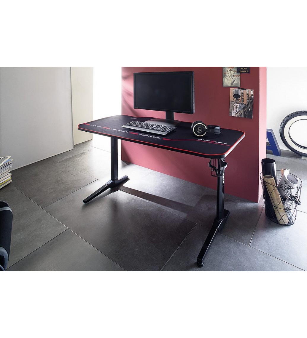 Profesjonalne biurko gamingowe z serii DXRACER w optyce carbonu idealne dla graczy.