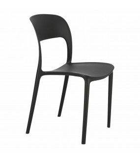 Krzesło Flexi Czarne do salonu w stylu nowoczesnym. Sprawdzi się w industrialnej jadalni.