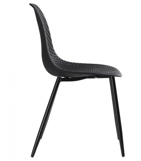 Krzesło TIVO czarne genialnie sprawdzi się w industrialnym salonie lub nowoczesnym pokoju.