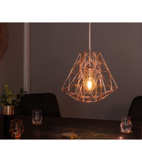Lampa wisząca Cage S różowe złoto idealnie sprawdzi się w jadalni w stylu loft