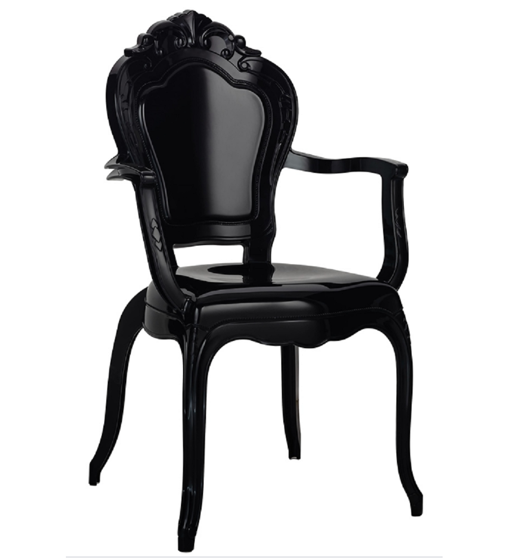 Krzesło KING ARM czarne świetnie będzie się prezentować w salonie w stylu nowoczesnym oraz w klasycznym pokoju