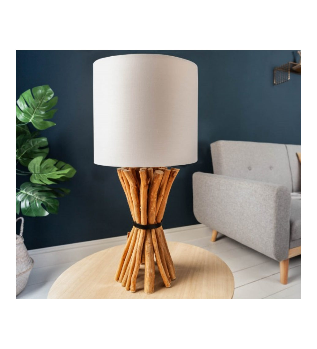 Lampa stołowa Epria 54 cm longan naturalna
