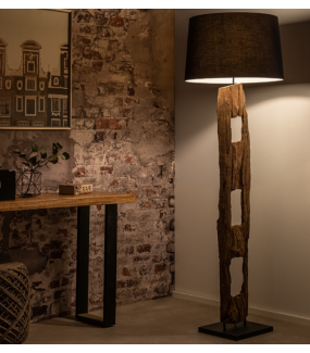 Lampa podłogowa BARRACUDA 177 cm idealna do salonu w stylu eko. Sprawdzi się w surowym industrialnym pokoju.