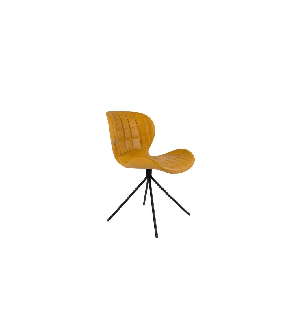 Krzesło OMG skórzane żółte