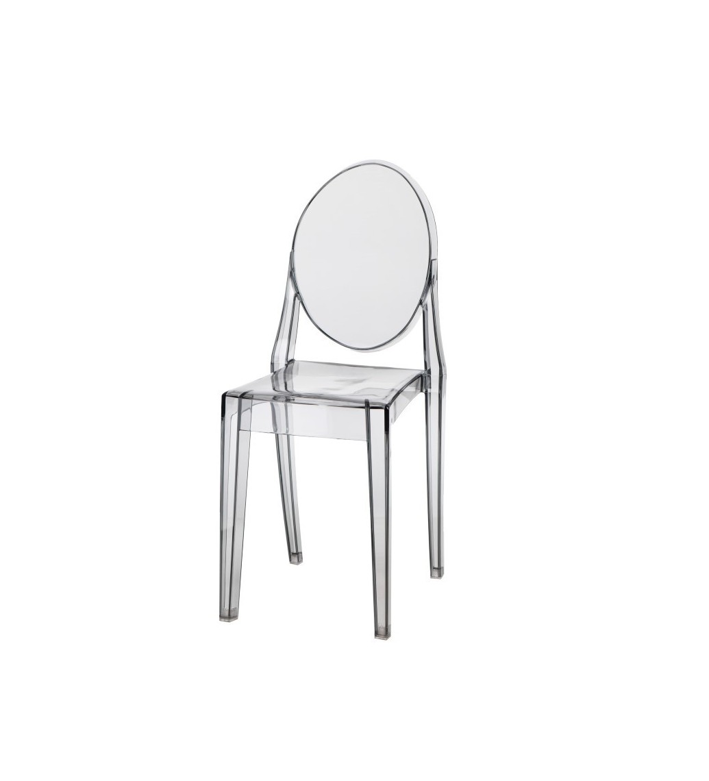 Krzesło Viki inspirowane Victoria Ghost transparentne szare