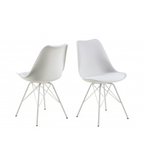 Krzesło Eris białe do salonu w stylu skandynawskim