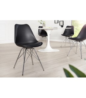 Krzesło Scandinavia Retro Czarne do salonu w stylu skandynawskim