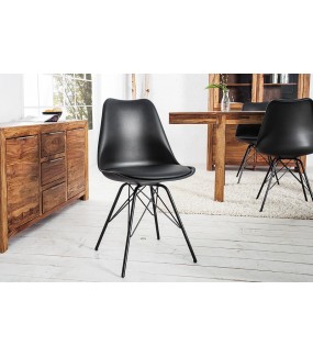 Krzesło Scandinavia Retro czarne do jadalni