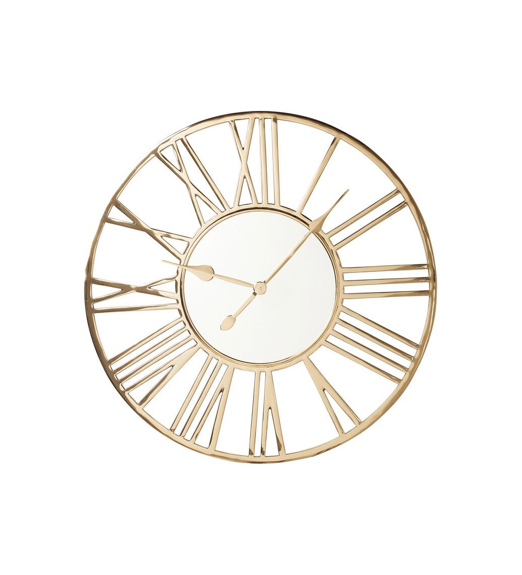 Przepiękny złoty zegar do salonu w stylu nowoczesnym