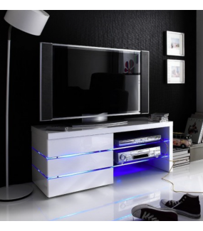 Stolik pod TV SONIA 110 cm biały z podświetleniem