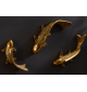 Dekoracja ścienna KOI FISK zestaw 3 antyczne złoto