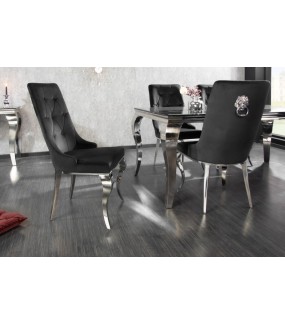 Krzesło OXANA Modern Barock z kołatką czarne