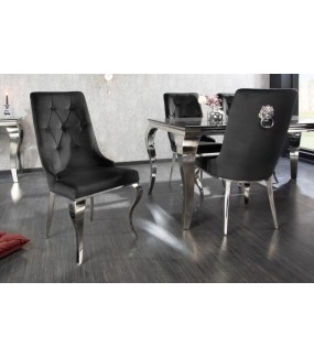 Krzesło OXANA Modern Barock z kołatką czarne