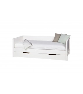 Pojemna szuflada Nikki Pod Łóżko biała do pokoju w stylu skandynawskim lub sypialni w stylu nowoczesnym na pościel.