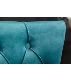 Krzesło OXANA Modern Barock turkusowe do salonu. Idealnie sprawdzi się w   jadalni zaaranżowanej w barokowym stylu.