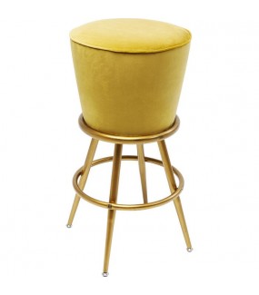 Krzesło barowe Lady Rock żółte do salonu w stylu nowoczesnym