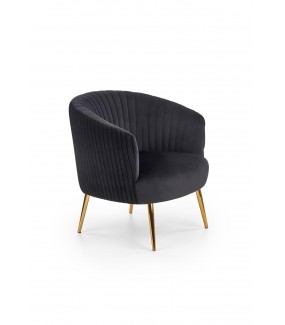 Designerski fotel CROWN czarny do salonu czy pokoju w stylu nowoczesnym, glam.