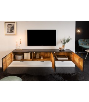 Stolik pod TV wiszący ZEUS Scorpion 160 cm drewno mango do salonu