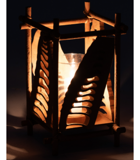 Świecznik Świecznik  bambusowy do salonu w stylu skandynawskim. Idealny do pokoju w stylu boho.