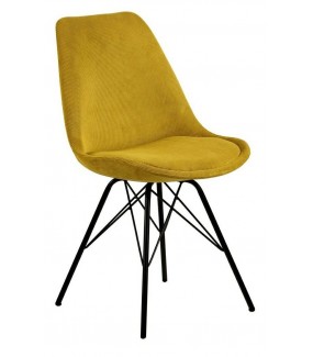 Krzesło Eris Sztruks Żółte do wnętrz urządzonych w stylu nowoczesnym