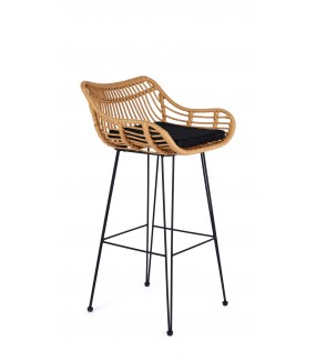 Krzesło barowe  FRANCO naturalne do jadalni w stylu boho oraz skandywnawskim