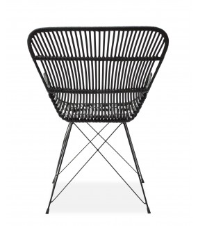 Krzesło rattanowe ogrodowe RANDY czarne