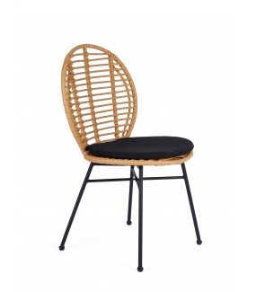 Krzesło rattanowe ogrodowe IKER naturalne do salonu w stylu eko roaz boho